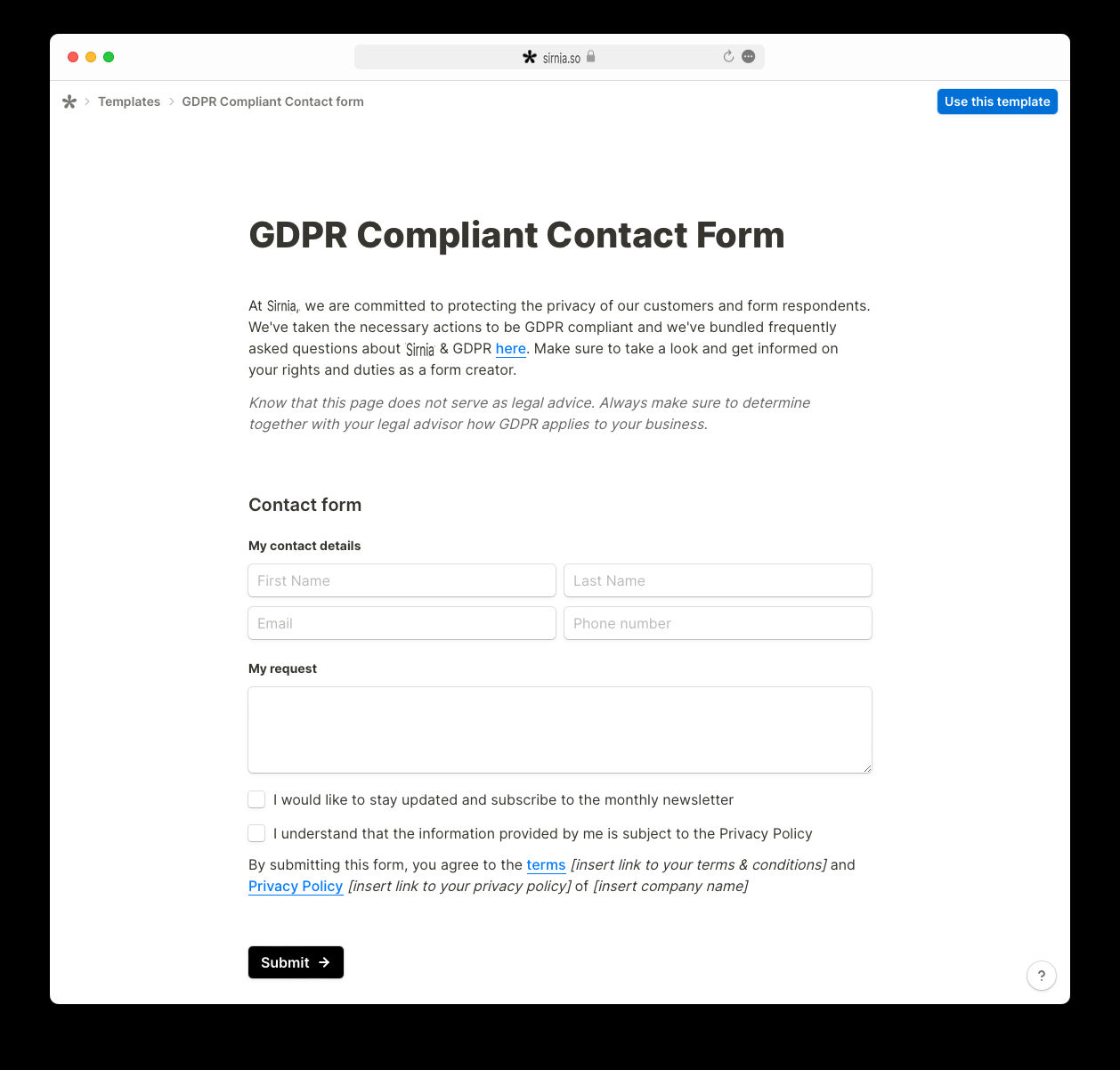 How to create a GDPR compliant form