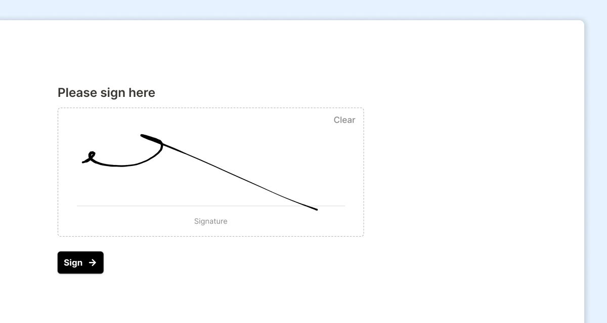 Create a digital form with an electronic signature
