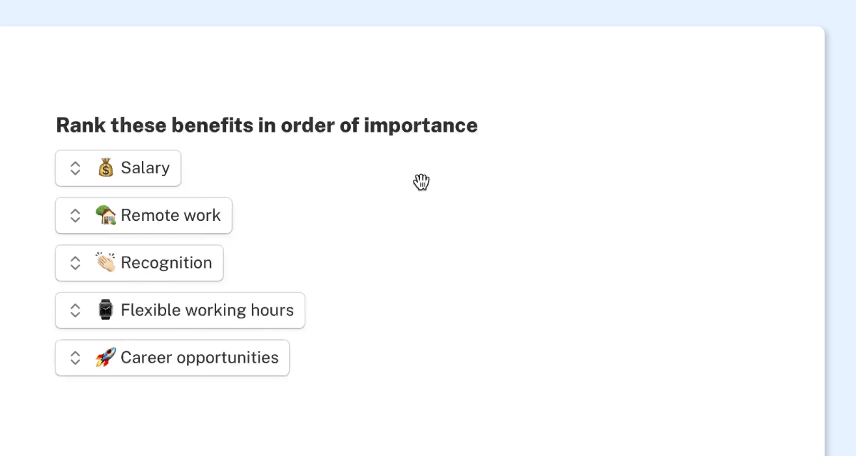 Let respondents rank answers in a poll