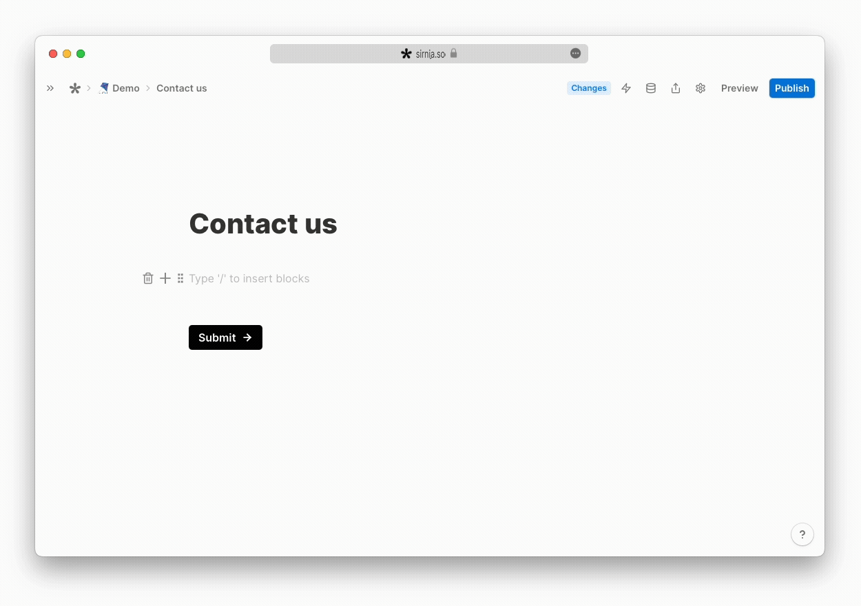 Input block types in Sirnia